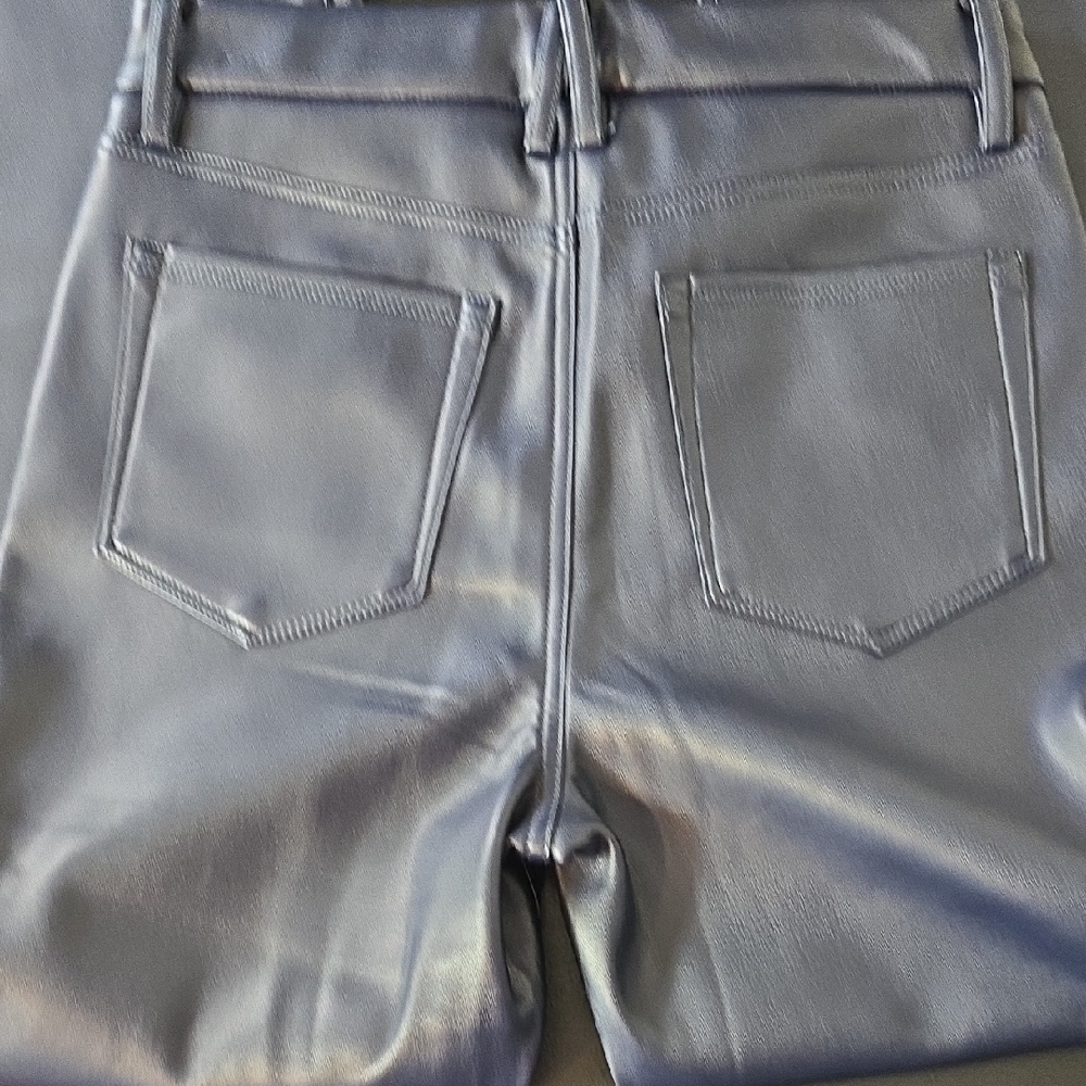 Good American Navy Faux Leather Pants 33" Inseam - Picture 7 of 11